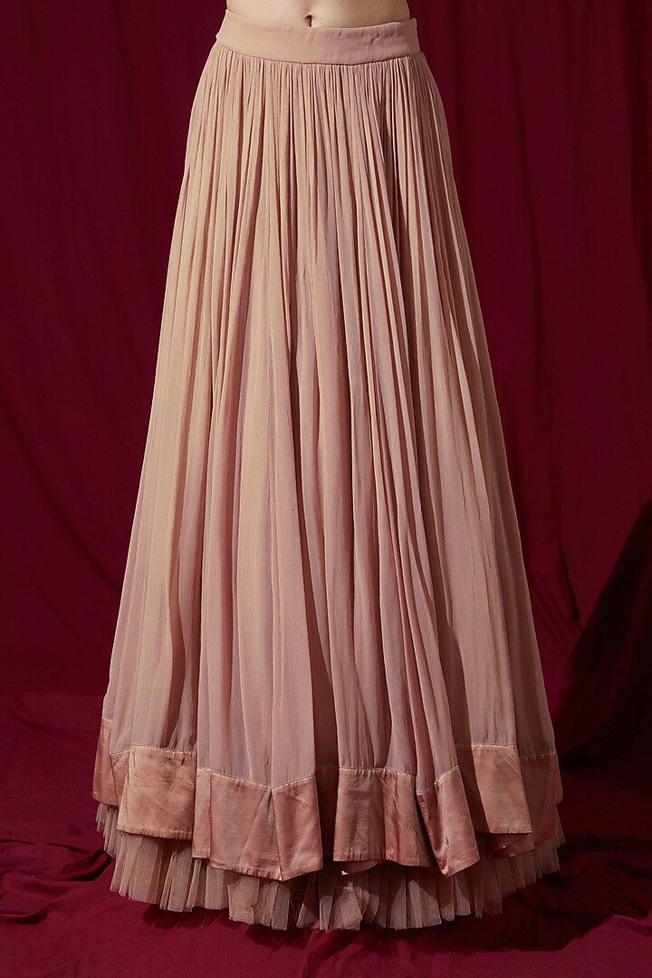 Pink Georgette Wedding Lehenga Set by Ruchi Kamboj at Pernia's Pop Up Shop