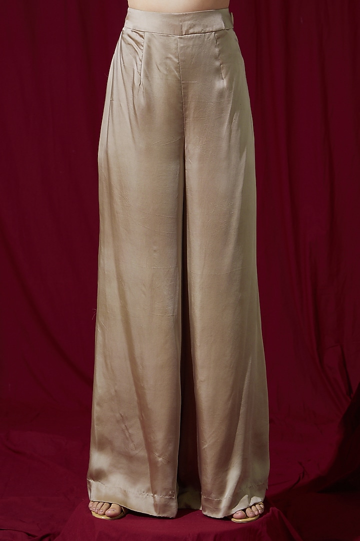 Beige Net Embroidered Jacket Set by Ruchi Kamboj at Pernia's Pop Up Shop