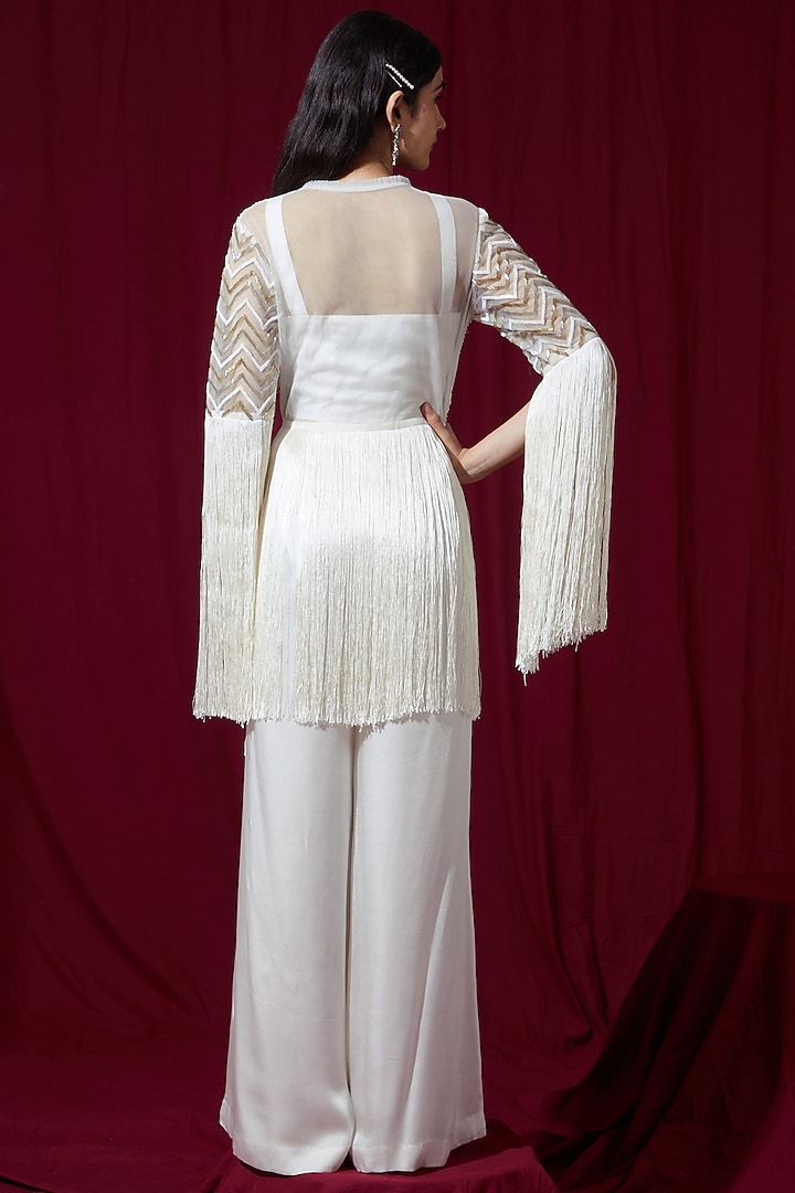 Ivory Satin Co-Ord Set by Ruchi Kamboj at Pernia's Pop Up Shop