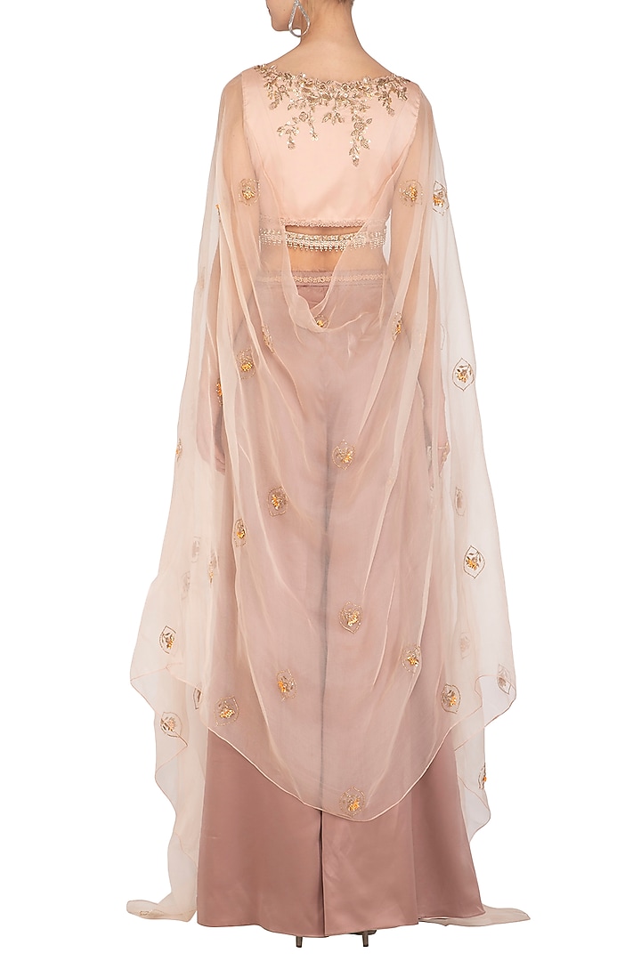 Nude Embroidered Wedding Sharara Set by Ruceru Couture at Pernia's Pop Up Shop
