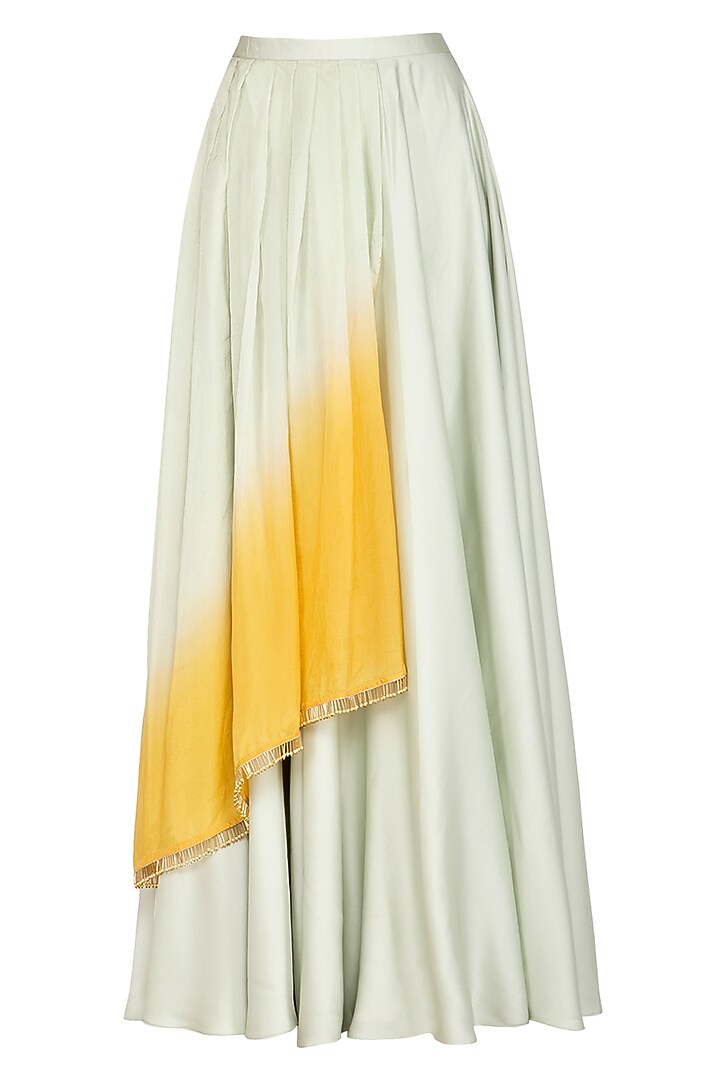 Mint Green Embroidered Cone Wedding Lehenga Set by Ruceru Couture at Pernia's Pop Up Shop