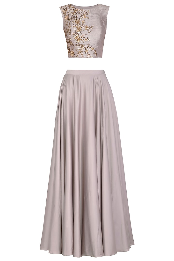Berry Ash Embroidered Wedding Lehenga Set by Ruceru Couture at Pernia's Pop Up Shop