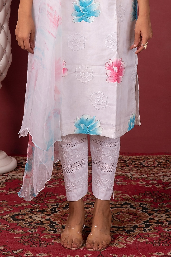 White Cotton Kurta Set by Ruh Clothing at Pernia's Pop Up Shop