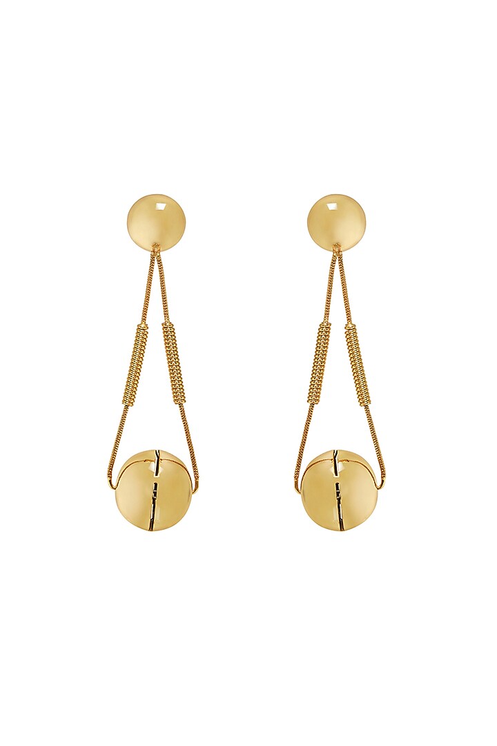 Gold Plated Enameled Drop Earrings by Ruhheite at Pernia's Pop Up Shop