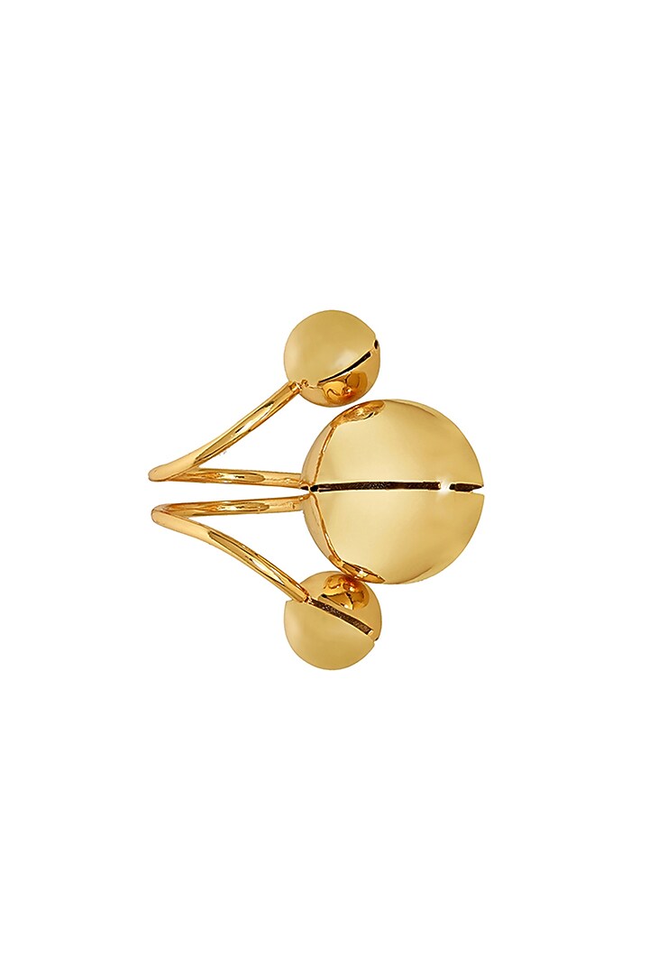 Gold Finish Adjustable Kyoto Ring by Ruhheite at Pernia's Pop Up Shop