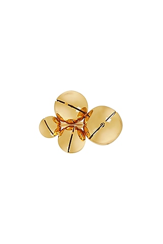 Gold Finish Adjustable Cluster Ring by Ruhheite
