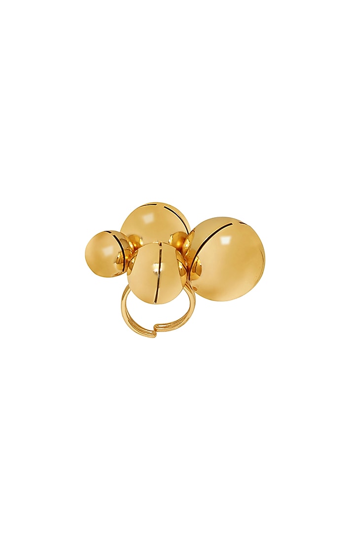 Gold Finish Adjustable Cluster Ring by Ruhheite at Pernia's Pop Up Shop