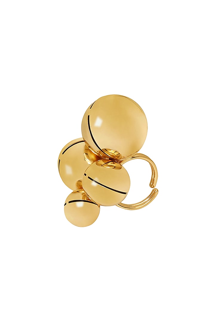 Gold Finish Adjustable Cluster Ring by Ruhheite at Pernia's Pop Up Shop