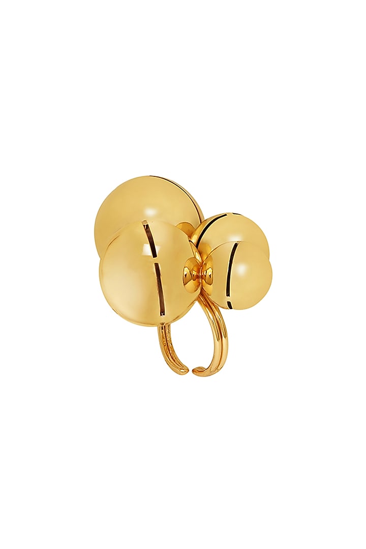 Gold Finish Adjustable Cluster Ring by Ruhheite at Pernia's Pop Up Shop