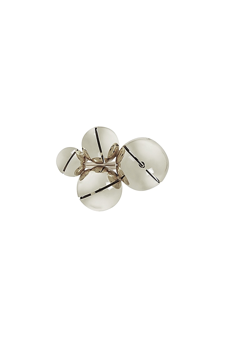 White Finish Adjustable Cluster Ring by Ruhheite at Pernia's Pop Up Shop