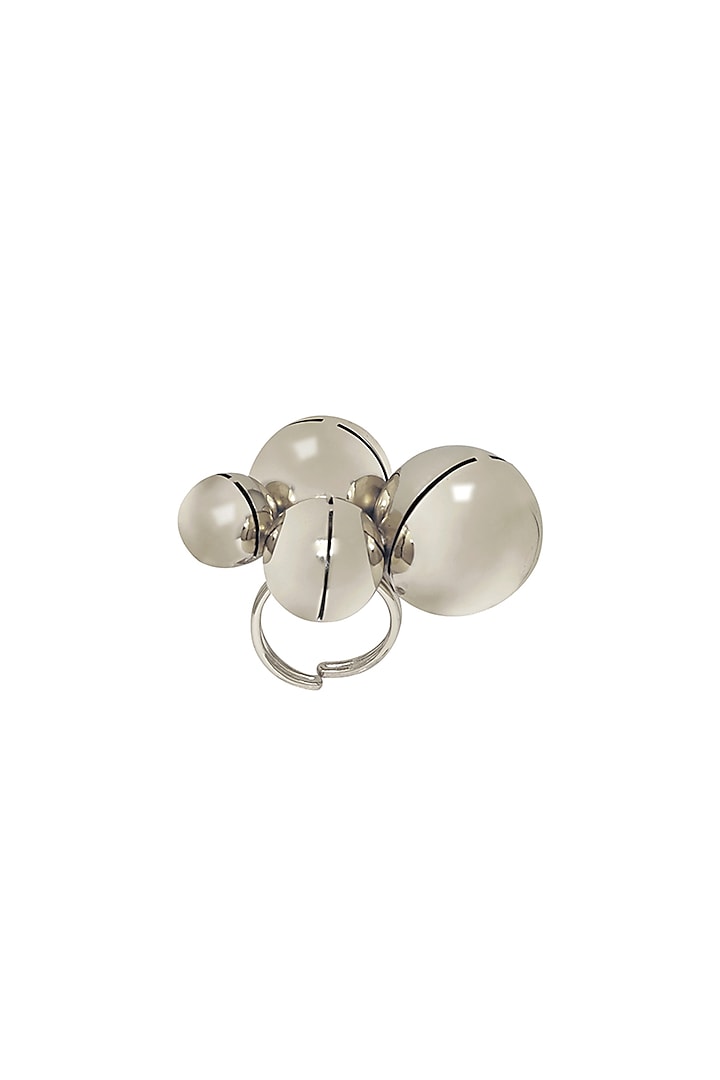 White Finish Adjustable Cluster Ring by Ruhheite at Pernia's Pop Up Shop