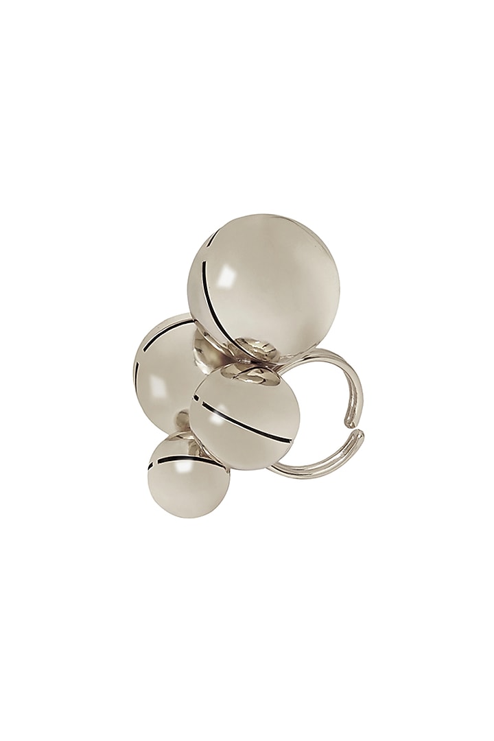 White Finish Adjustable Cluster Ring by Ruhheite at Pernia's Pop Up Shop