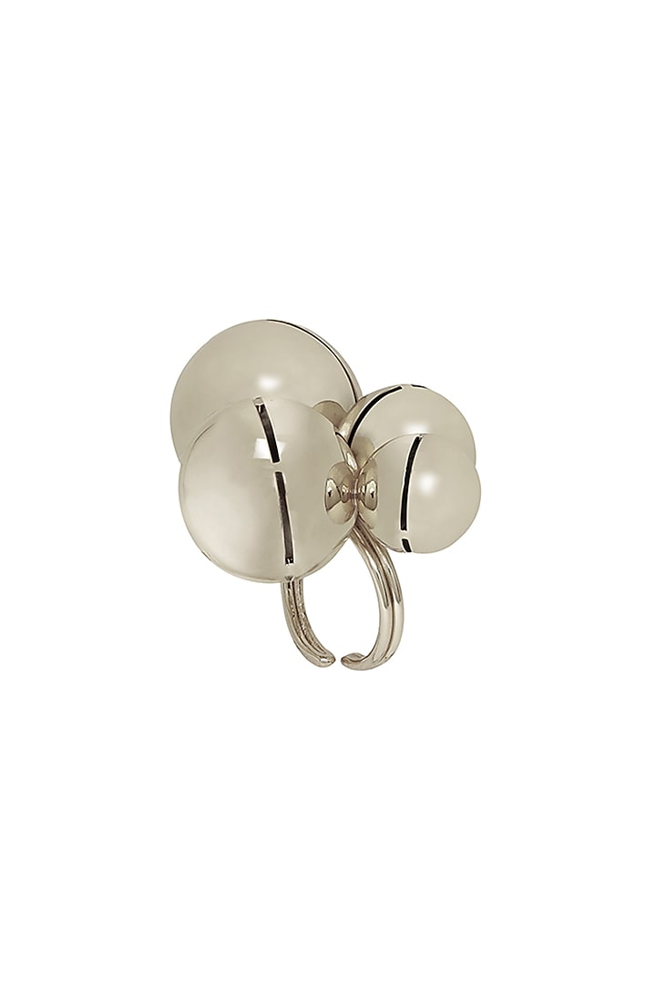 White Finish Adjustable Cluster Ring by Ruhheite at Pernia's Pop Up Shop