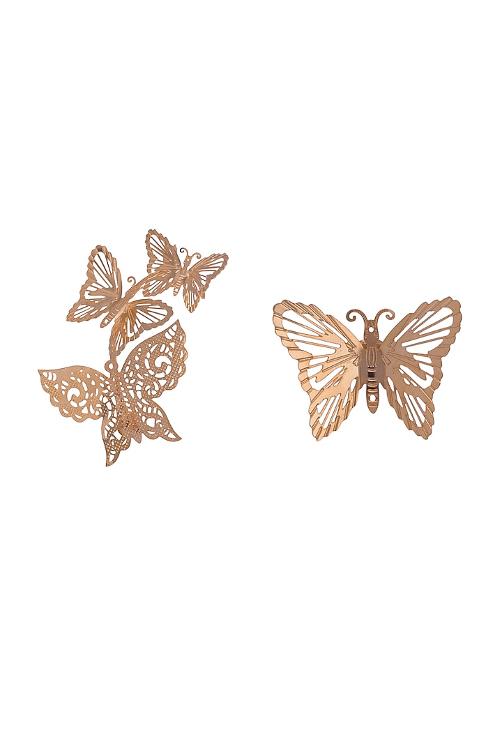 Gold Finish Butterfly Earcuffs by Ruhheite