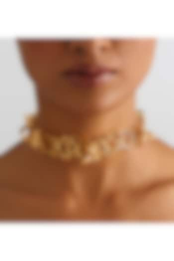 Gold Finish Choker Necklace by Ruhheite at Pernia's Pop Up Shop