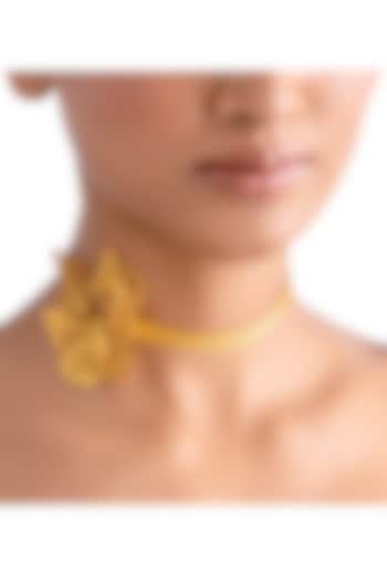 Gold Finish Flutter Choker Necklace by Ruhheite at Pernia's Pop Up Shop