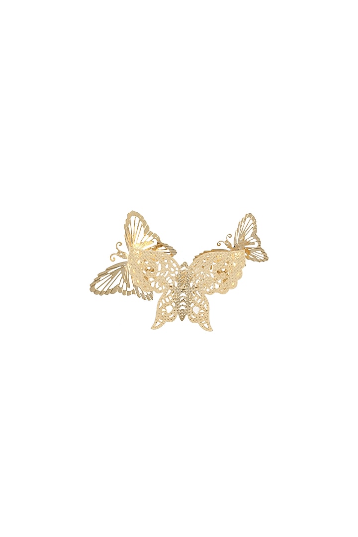 Gold Finish Butterfly Ring by Ruhheite