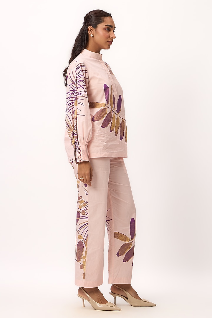Baby Pink Organic Cotton Poplin Co-Ord Set by Ruchi Marodia at Pernia's Pop Up Shop