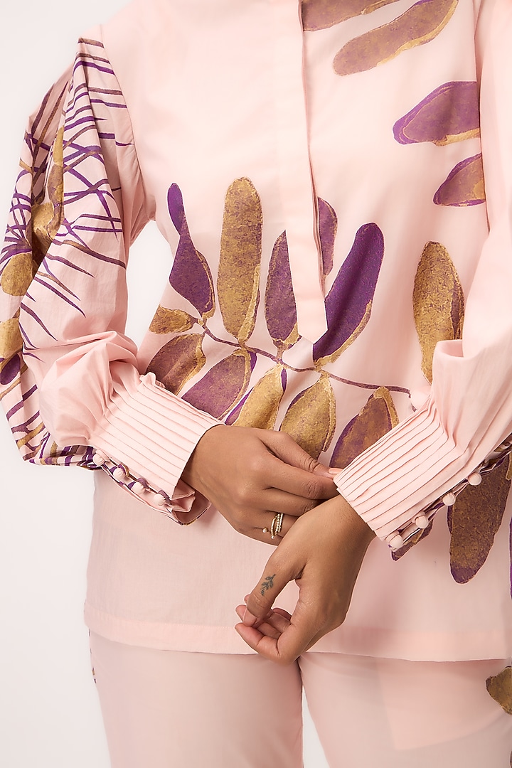 Baby Pink Organic Cotton Poplin Co-Ord Set by Ruchi Marodia at Pernia's Pop Up Shop