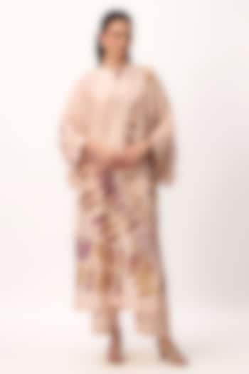 Baby Pink Chanderi Digital Printed Kurta Set by Ruchi Marodia at Pernia's Pop Up Shop