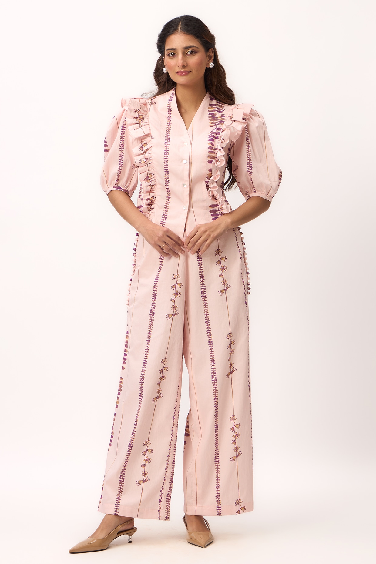 Ruchi Marodia Baby Pink Chanderi Digital Printed Co-Ord Set