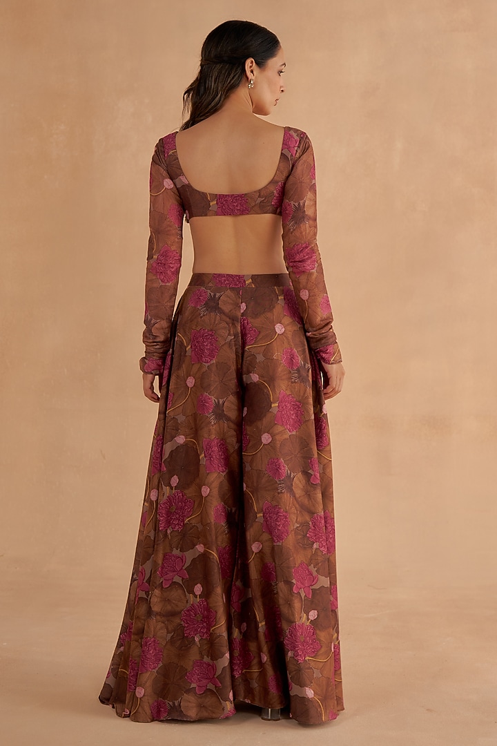 Walnut Brown Chanderi Silk Zardosi Embroidered Kurta Set by Ruchi Marodia at Pernia's Pop Up Shop