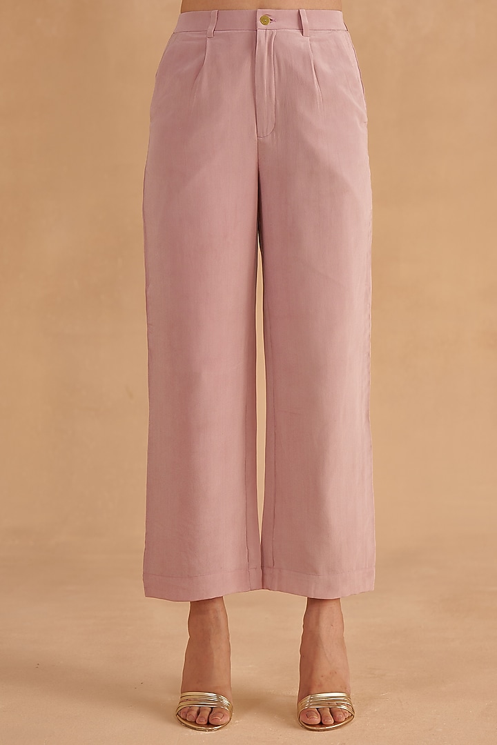 Lilac Crepe Silk Embroidered Co-Ord Set by Ruchi Marodia at Pernia's Pop Up Shop