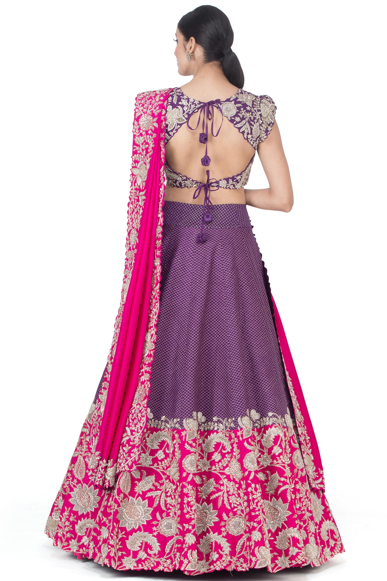 Off White And Purple Color Net Material Lehenga Choli at best price in  Kolkata