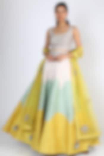 Multi Colored Wedding Lehenga Set by Mrunalini Rao at Pernia's Pop Up Shop