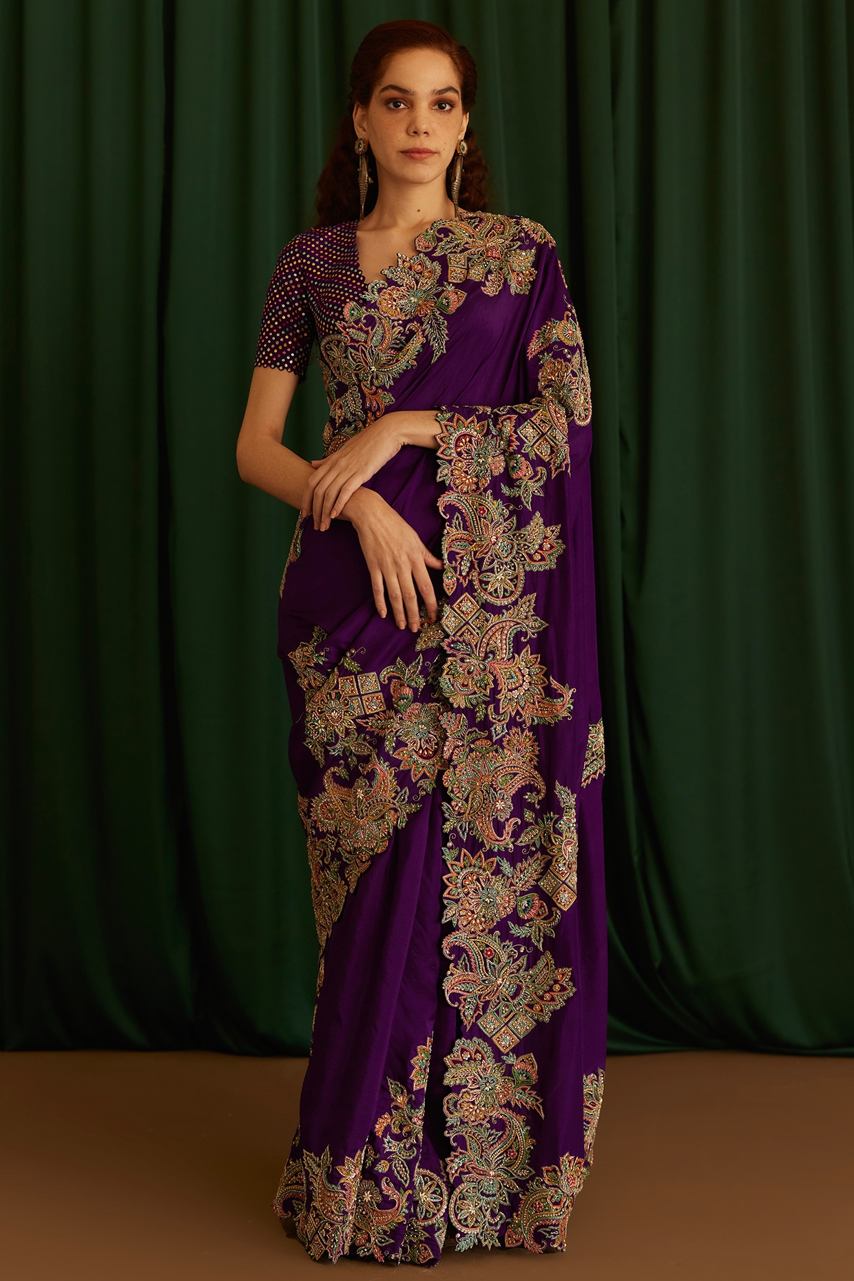 Exquisite Pattu Kalamkari Silk Saree with Brocade Blouse - dvz0003949