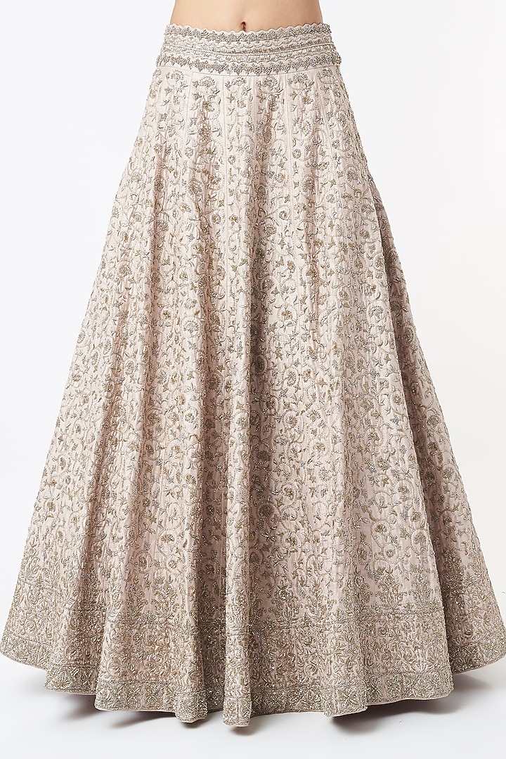 Nude Embroidered Bridal Lehenga Set by Mrunalini Rao at Pernia's Pop Up Shop