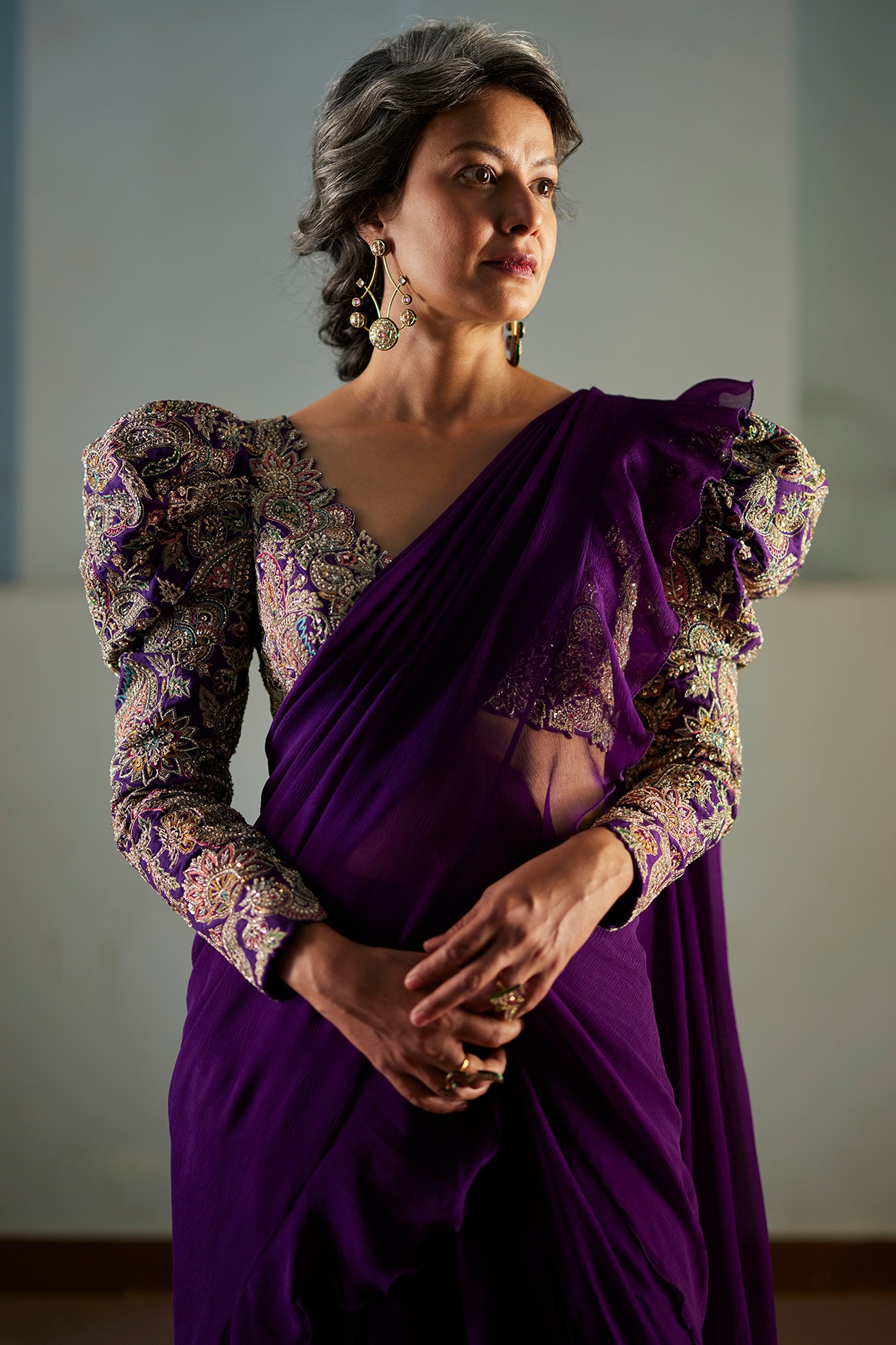 Rich & Elegant Silk Sarees in Purple by Monastoor