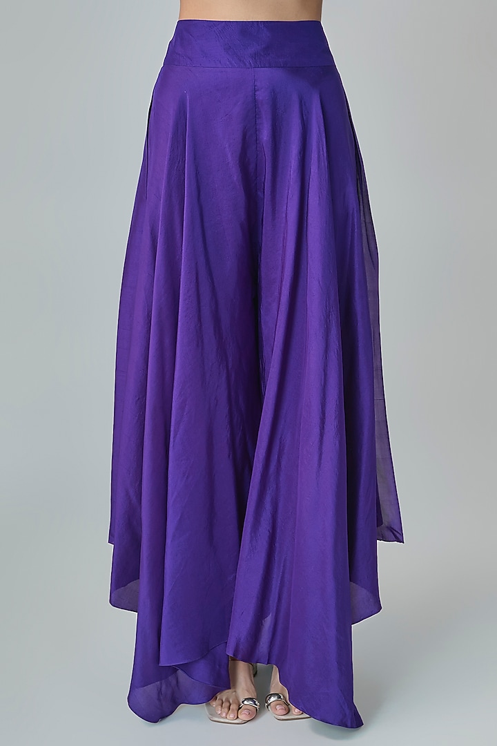 Purple Silk Resham Embroidered Kaftan Set by Mrunalini Rao at Pernia's Pop Up Shop