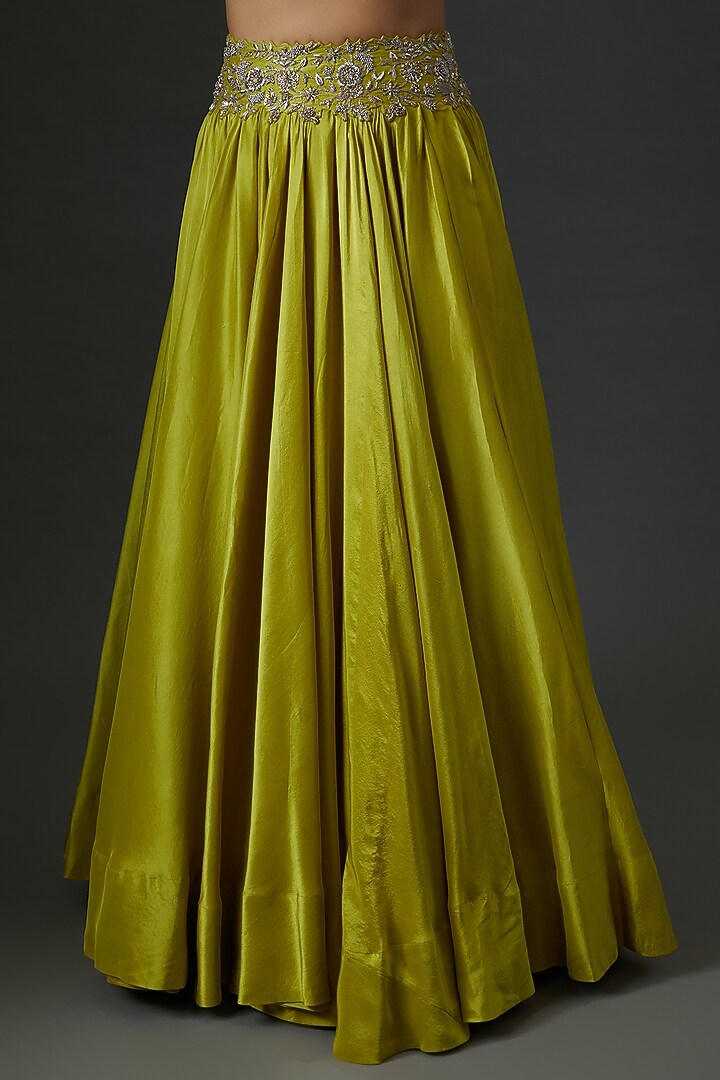 Yellow Organza Embroidered Cape Set by Mrunalini Rao at Pernia's Pop Up Shop