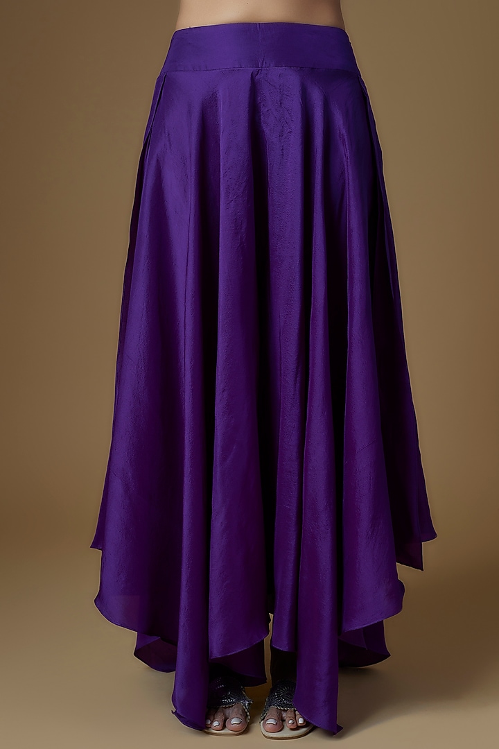 Violet Raw Silk & Organza Embroidered Jacket Set by Mrunalini Rao at Pernia's Pop Up Shop