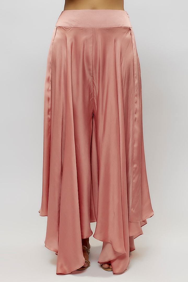 Peach Raw Silk & Organza Hand Embroidered Bridal Anarkali Set by Mrunalini Rao at Pernia's Pop Up Shop
