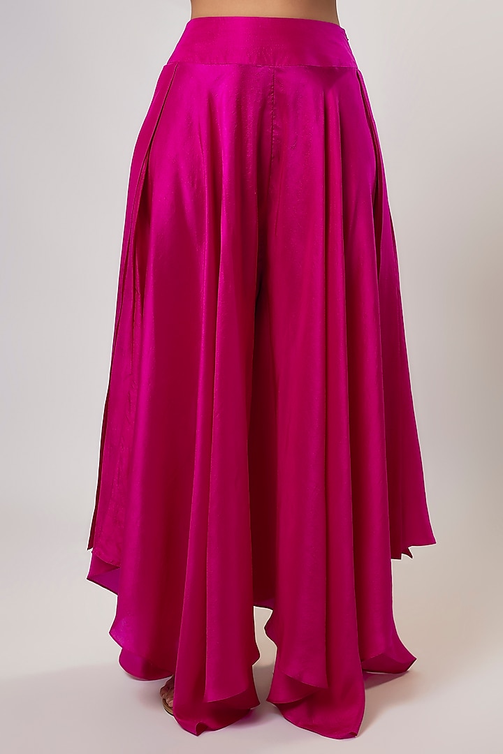 Fuchsia Silk Zardosi Embroidered Kurta Set by Mrunalini Rao at Pernia's Pop Up Shop