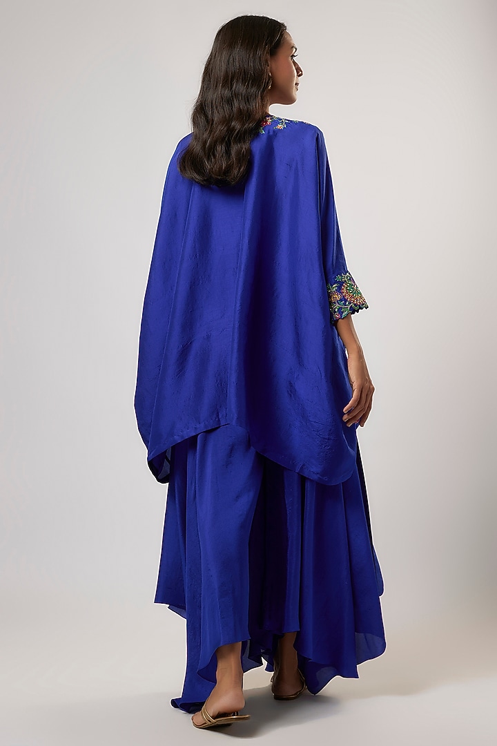 Blue Silk Zardosi Embroidered Kurta Set by Mrunalini Rao at Pernia's Pop Up Shop
