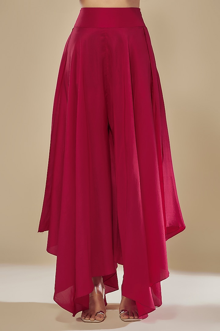 Red Silk Zardosi Embroidered Kurta Set by Mrunalini Rao at Pernia's Pop Up Shop