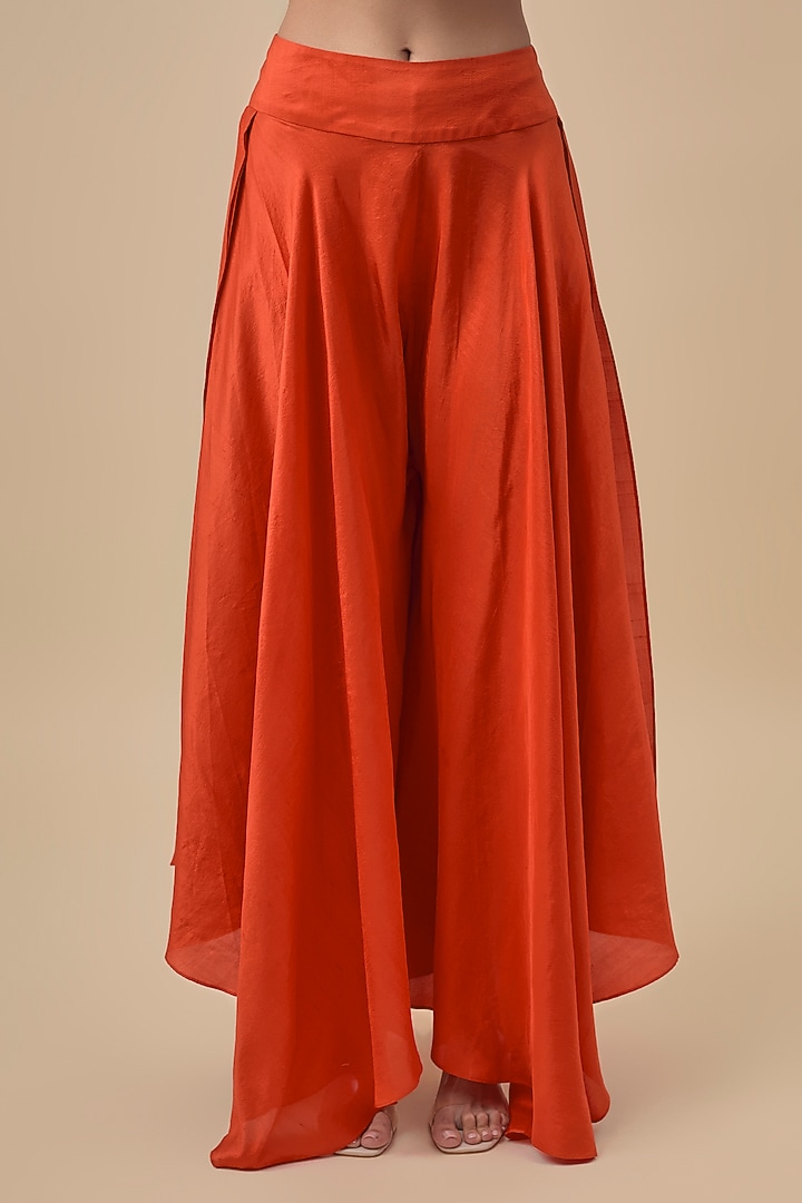 Orange Silk Zardosi Embroidered Kaftan Set by Mrunalini Rao at Pernia's Pop Up Shop