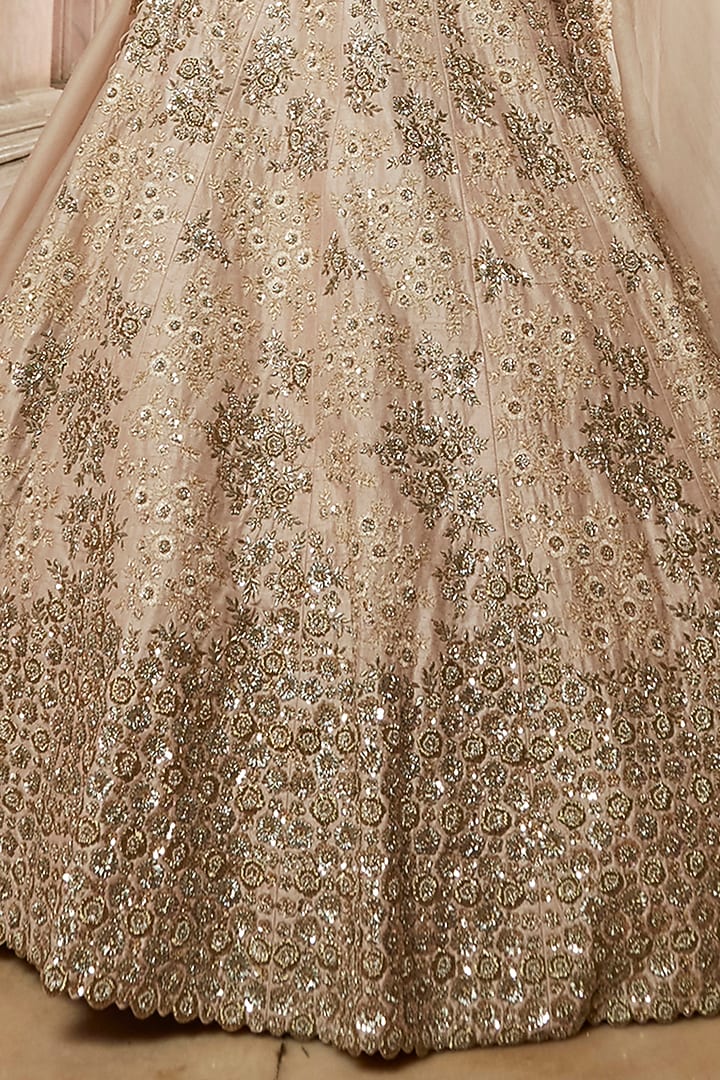 Ivory Embroidered Bridal Lehenga Set by Mrunalini Rao at Pernia's Pop Up Shop