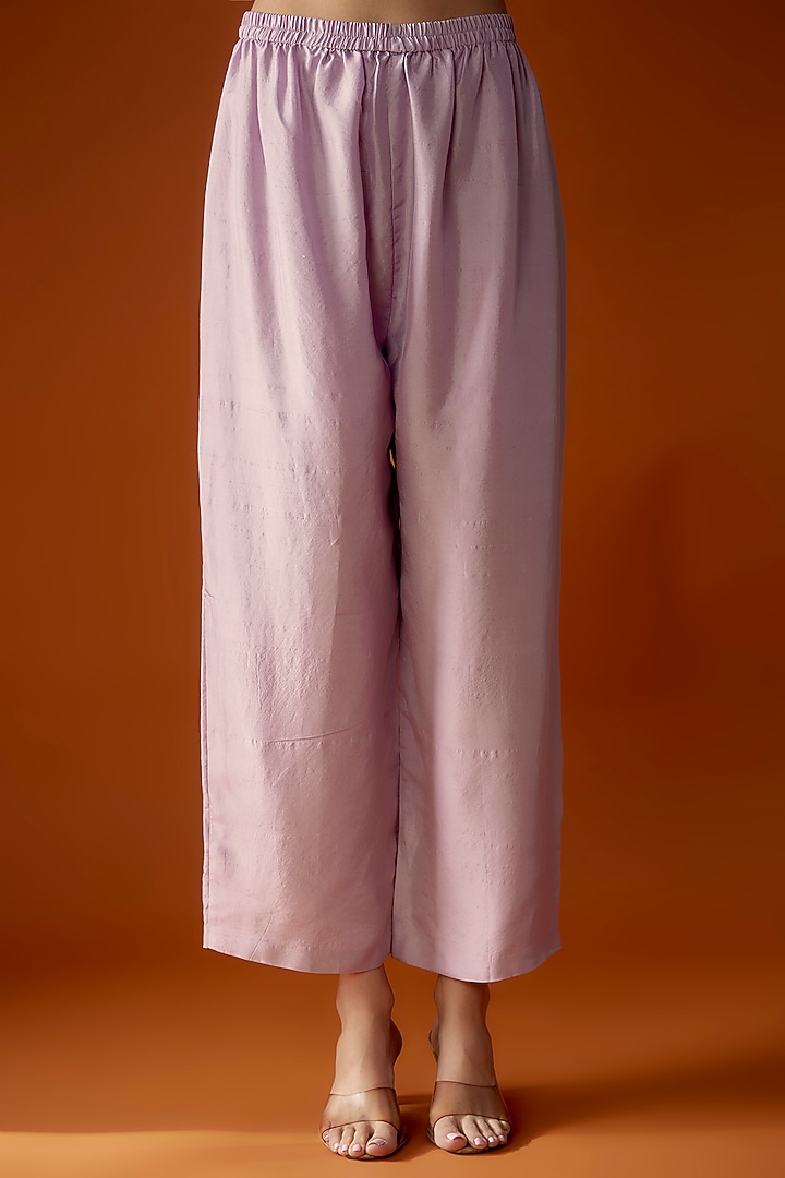 Lilac Pure Silk Zardosi Embroidered Kaftan Set by Mrunalini Rao at Pernia's Pop Up Shop