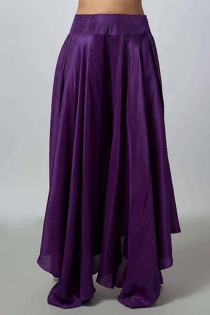 Purple Pure Silk Zardosi Hand Embroidered Kurta Set by Mrunalini Rao at Pernia's Pop Up Shop