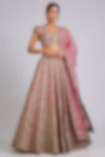 Ivory Raw Silk Bridal Lehenga Set by Mrunalini Rao at Pernia's Pop Up Shop