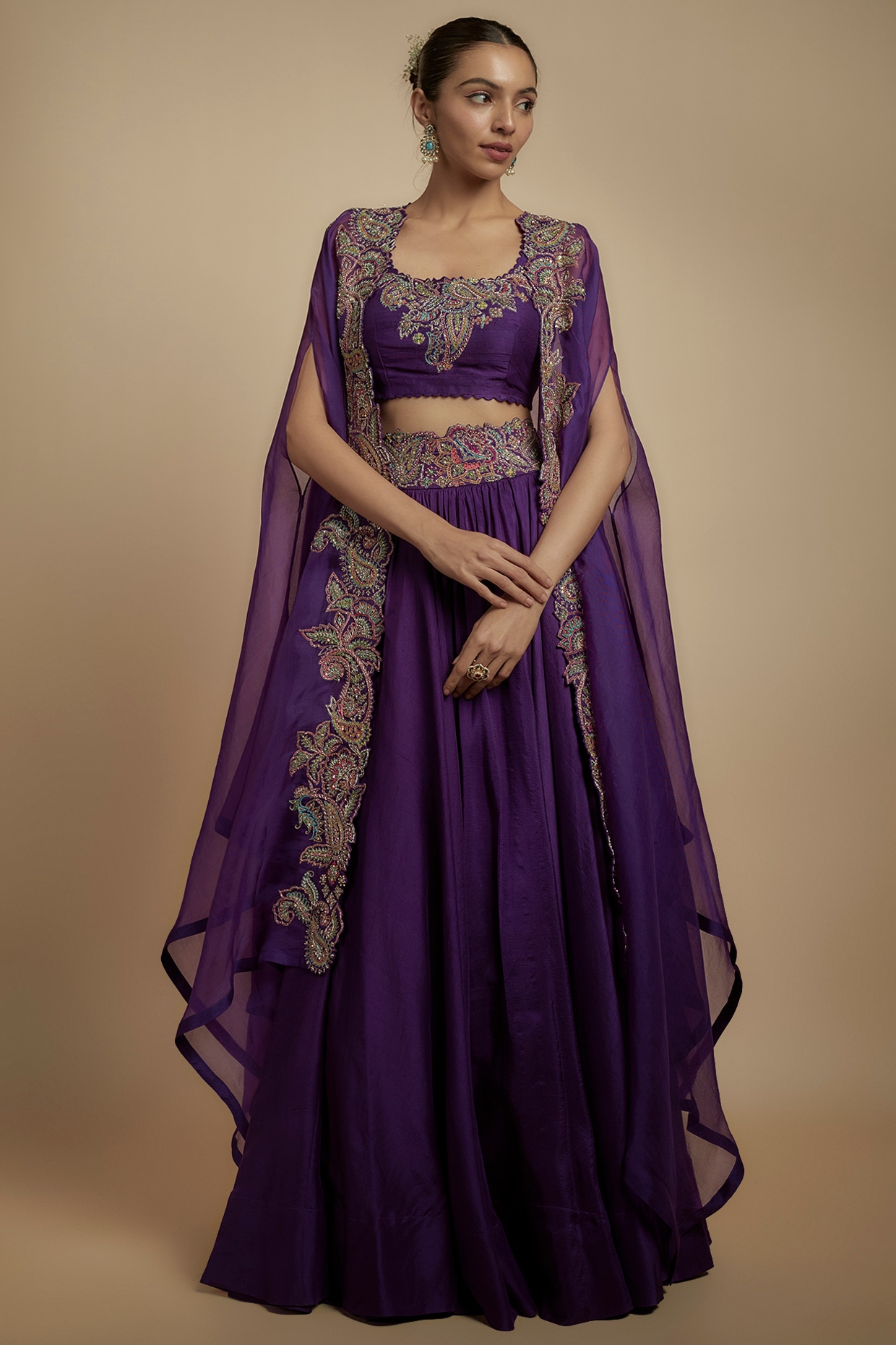 Designer Pure Georgette Peach Ready To Wear Lehenga Skirt with Banaras –  Ethnic's By Anvi Creations