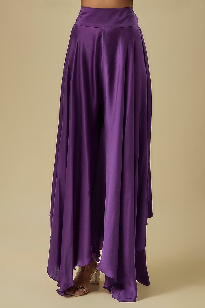 Purple Pure Silk Zardosi Hand Embroidered Kurta Set by Mrunalini Rao at Pernia's Pop Up Shop
