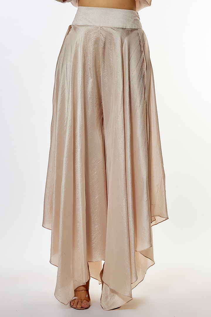 Ivory Pure Silk Zardosi Hand Embroidered Cuff Kurta Set by Mrunalini Rao at Pernia's Pop Up Shop