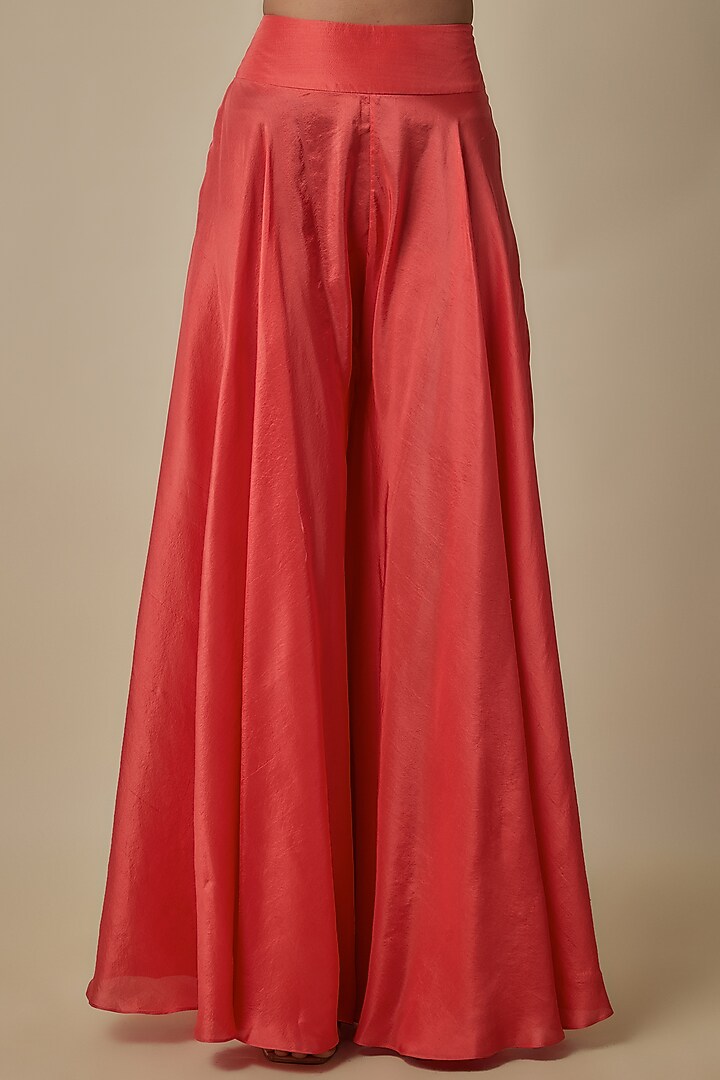 Coral Pure Silk Pant Set by Mrunalini Rao at Pernia's Pop Up Shop