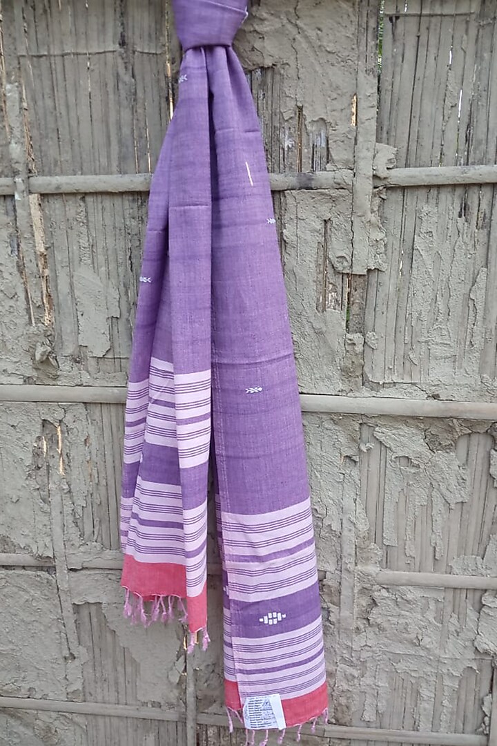 Purple Handwoven Stole by Rupali Kalita