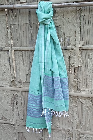 Sky Blue Handwoven Stole by Rupali Kalita